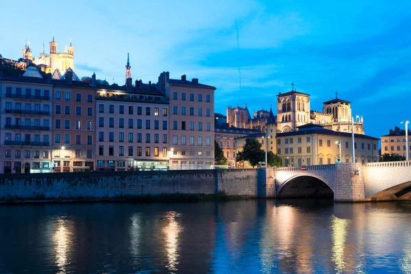 Lione, Francia in una bella notte d'estate — Foto Stock