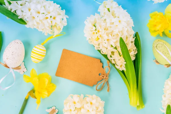 Easter scene with colored eggs — Stock Photo, Image