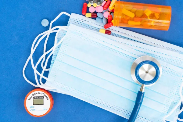 Concepto sanitario en azul — Foto de Stock