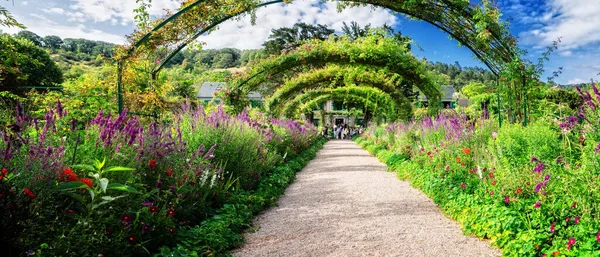 Zielona galeria ogrodów Gverny — Zdjęcie stockowe