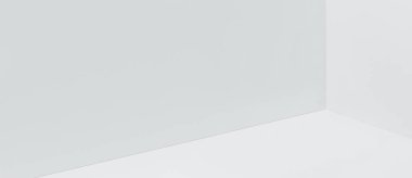 Minimalizm. Üç beyaz uçaktan oluşan boş bir köşe..