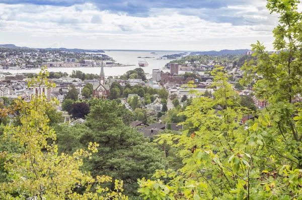 Vista Panorámica Del Casco Antiguo Ciudad Sandefjord Noruega Imágenes De Stock Sin Royalties Gratis