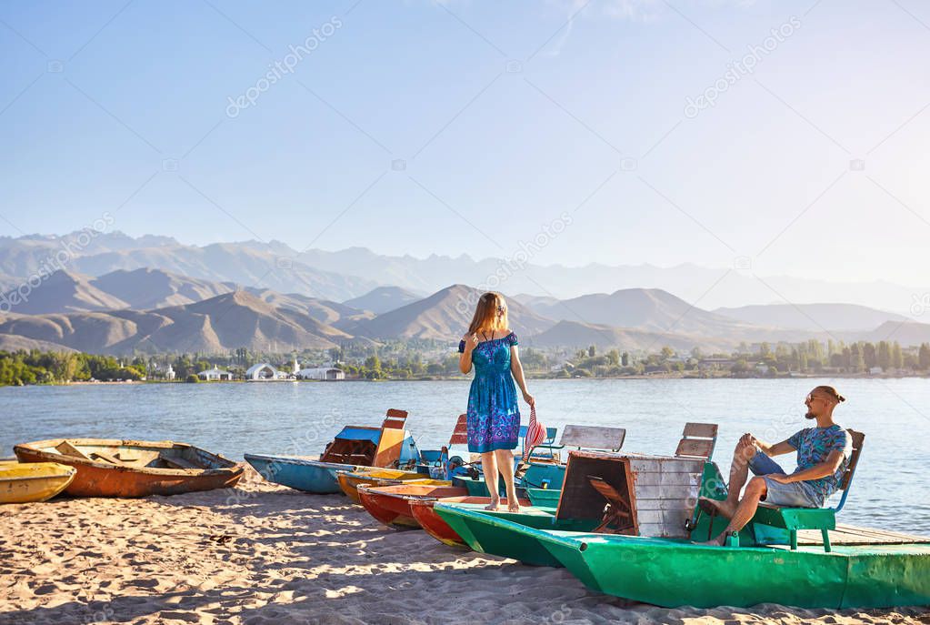 Couple at Issyk Kul Lake