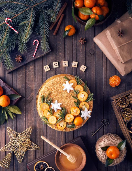 Süslü Noel tatlım pasta — Stok fotoğraf