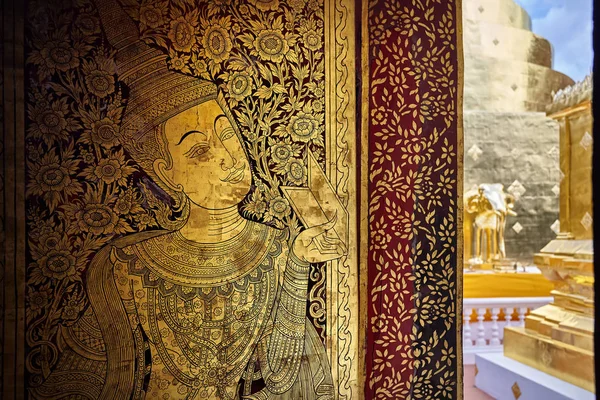Pittura di Buddha in Wat Doi Suthep — Foto Stock