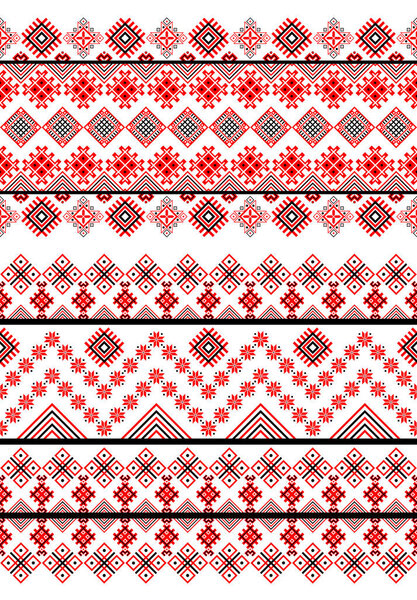 seamless ethnic border in red black tint