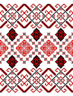 etnik kırmızı siyah süsleme