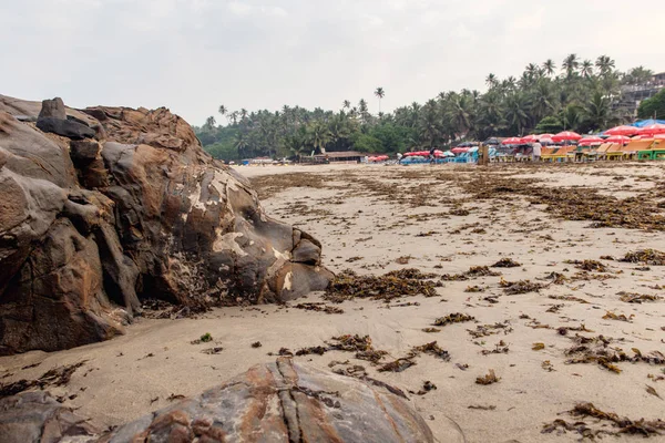 Shiva face on Vagator beach in Goa. India — Stock Photo, Image