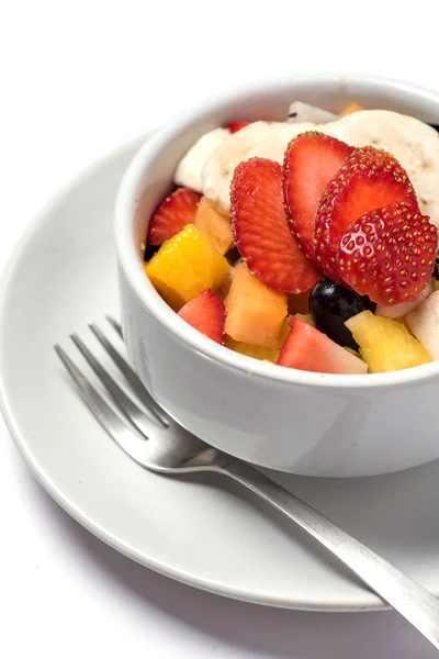 Fruit salad on white — Stock Photo, Image