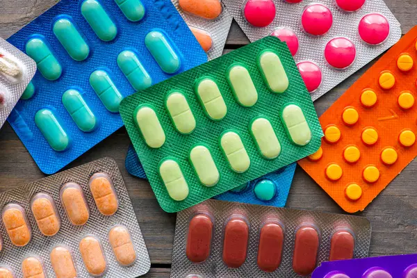 Pills as a background — Stock Photo, Image