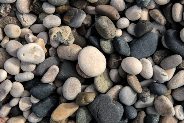 Beach stones background. Top view. — Stock Photo, Image