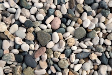 plaj arka plan taşlar. Üstten Görünüm.