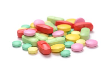 Eczane Tema. Çok renkli izole hap ve kapsül