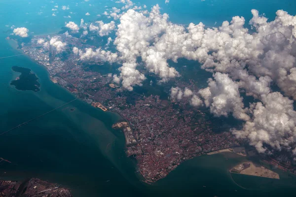 Airplane view on islands in Asia — Stock Photo, Image