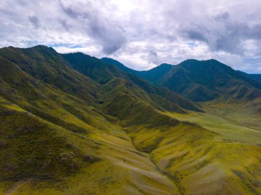 Altai dağlarının insansız hava aracı görüntüsü