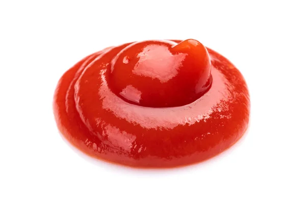 Kırmızı ketçap domates sosu closeup beyaz arka plan üzerinde izole — Stok fotoğraf