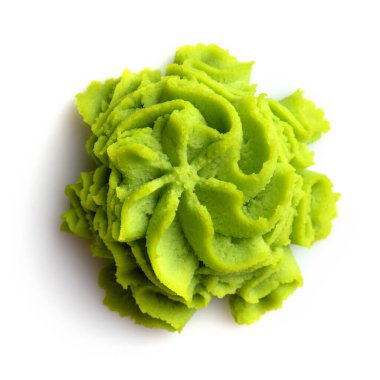 Beyaz arkaplanda Wasabi bölümü.