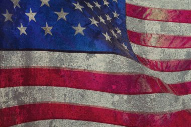 Grunge Amerikan bayrağına yakın çekim