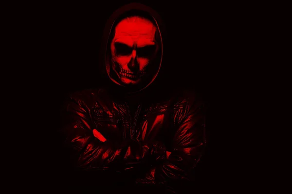 Evil man on black background — Stock Photo, Image