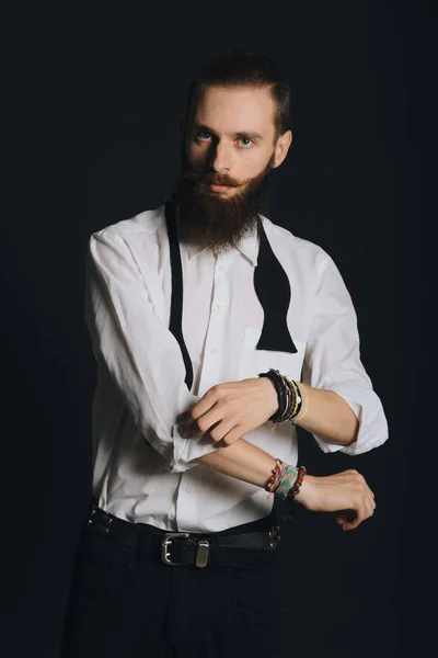 Hipster estilo barbudo hombre — Foto de Stock