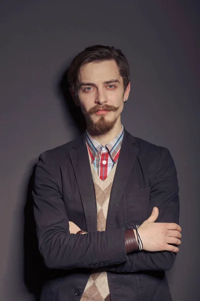 Handsome bearded stylish business man — Stock Photo, Image