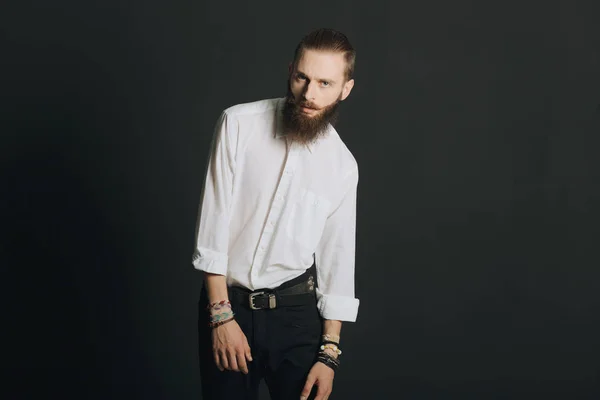 Hipster estilo barbudo hombre — Foto de Stock