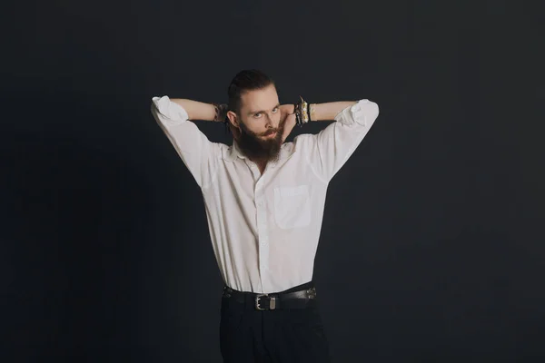 Hipster estilo barbudo hombre — Foto de Stock