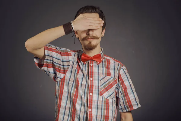 Retrato de hipster barbudo — Fotografia de Stock