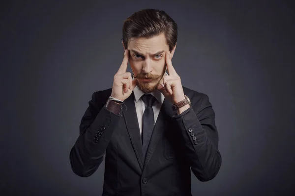 Handsome bearded stylish business man — Stock Photo, Image