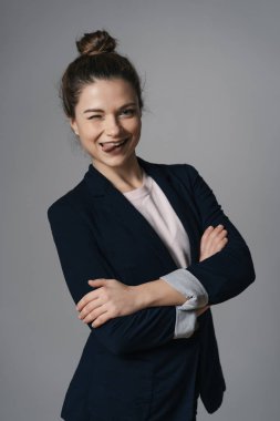 Güzel bir iş kadınının portresi.