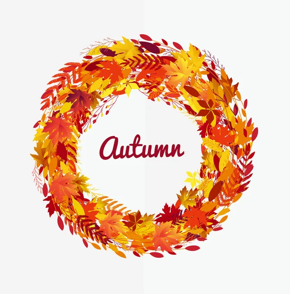 Κομψό φθινόπωρο φόντο με maple φύλλα ενάντια σε λευκό φόντο — Διανυσματικό Αρχείο