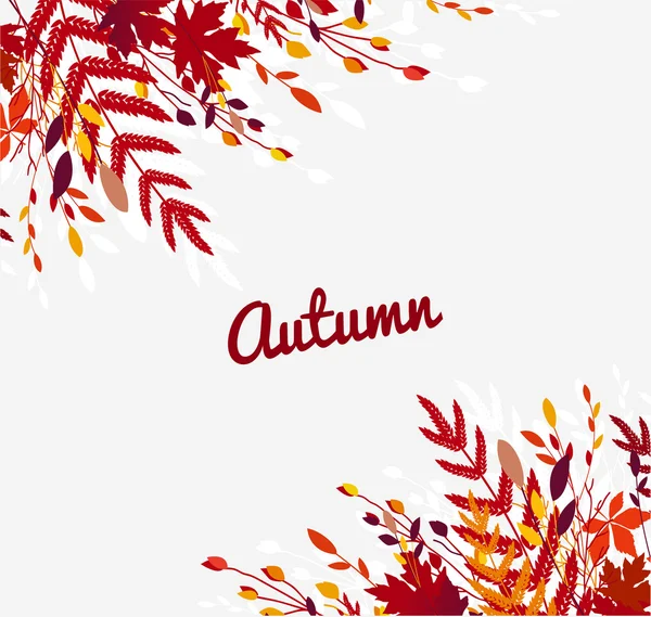 多彩的秋天的树叶，矢量背景 — 图库矢量图片