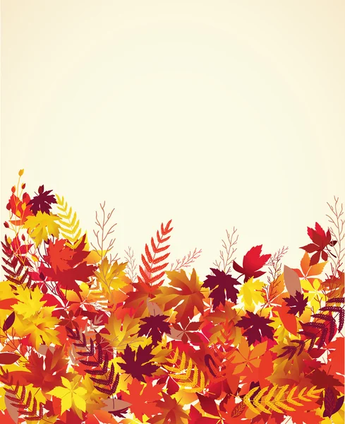 Цветные осенние листья, векторный фон Стоковая Иллюстрация