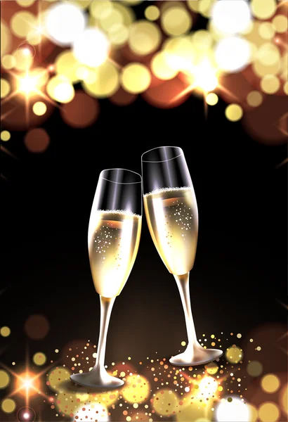 Scheda celebrativa con champagne Grafiche Vettoriali