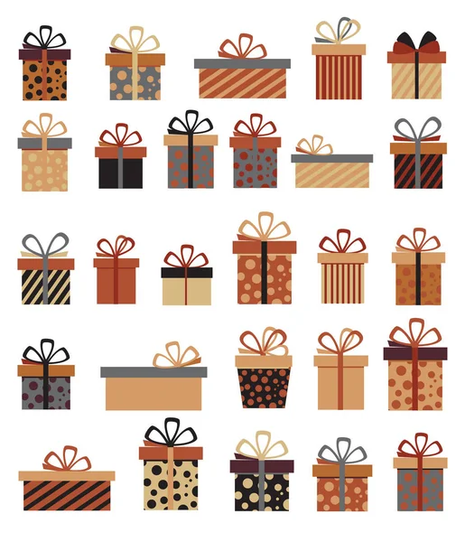 Різнокольоровий набір подарунків — стоковий вектор