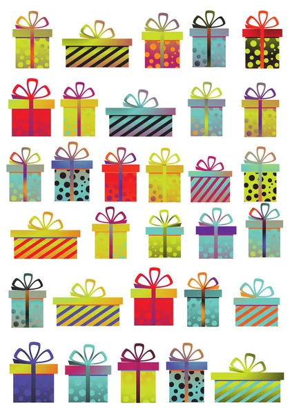 Different colored presents set — Stock Vector