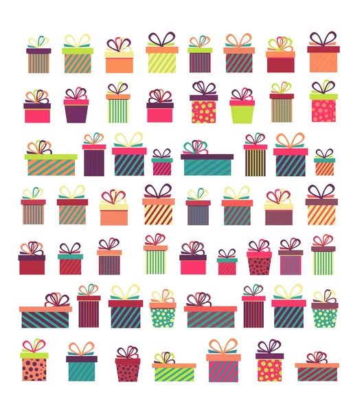 Boîtes cadeaux de Noël colorées — Image vectorielle