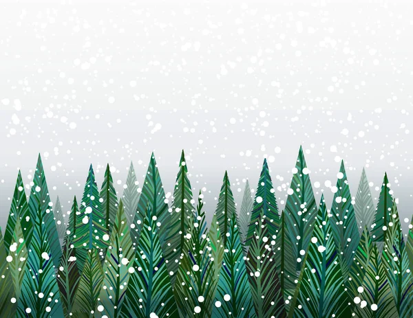 Winter forest background — Stock Vector