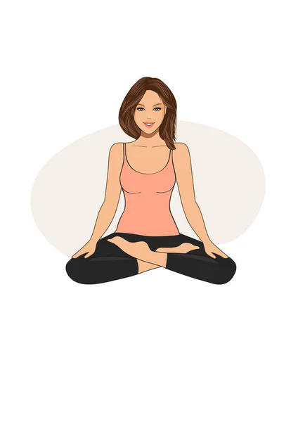Mujer en posición de yoga — Archivo Imágenes Vectoriales