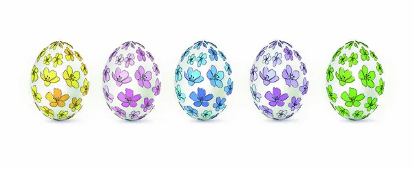 一套复活节彩蛋 — 图库矢量图片