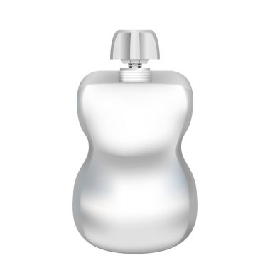 Üst kapaklı, gerçekçi, boş, beyaz bir çanta.