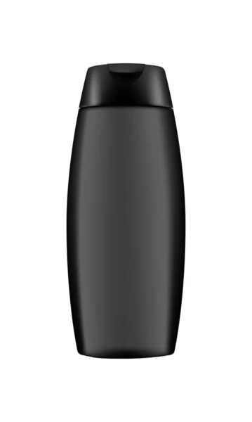 Реалістична чорна пляшка шампуню для дизайну упаковки — стоковий вектор