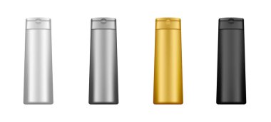 Set of realistic bath blank bottle for packaging design