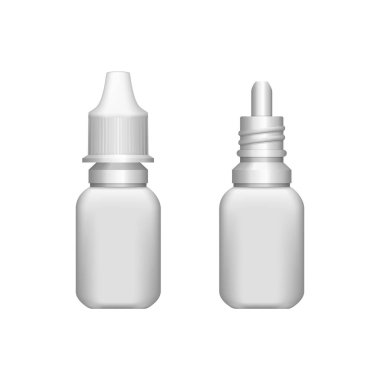 Ambalaj tasarımı için gerçekçi 3 boyutlu boş göz damlası şişesi