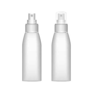 Realistic 3d spray bottle mockup isolated on white background