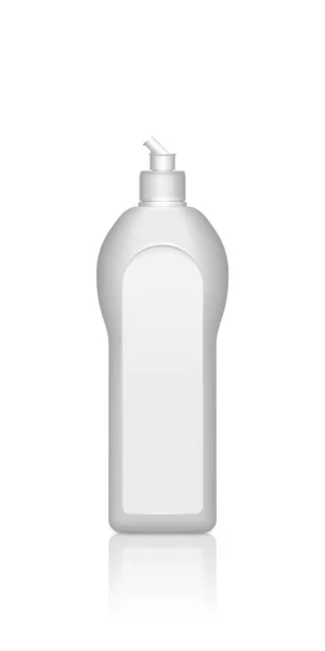 Realistik 3d pencuci piring cairan deterjen mockup botol - Stok Vektor