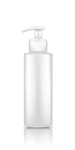 Lahvička mokkup izolované na bílém pozadí: mléko, dezinfekční prostředek, krém, dezinfekční prostředek — Stockový vektor