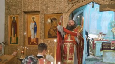 Mtsensk, Rusya 15 Nisan 2017. Editörden - Paskalya şanlı Bayramı. Mesih risen.