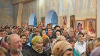 Mtsensk, Rusya 15 Nisan 2017. Editörden - Paskalya şanlı Bayramı. Mesih risen.