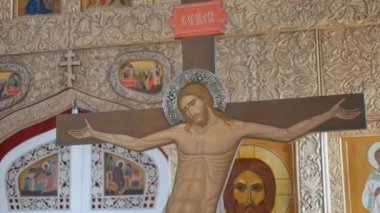 Mtsensk, Rusya 15 Nisan 2017. Editörden - Paskalya şanlı Bayramı. Mesih risen.